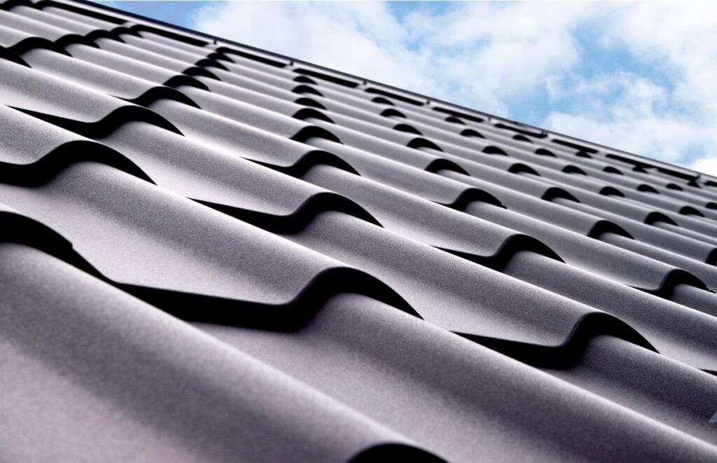residential roofing metal tiles house grey strong