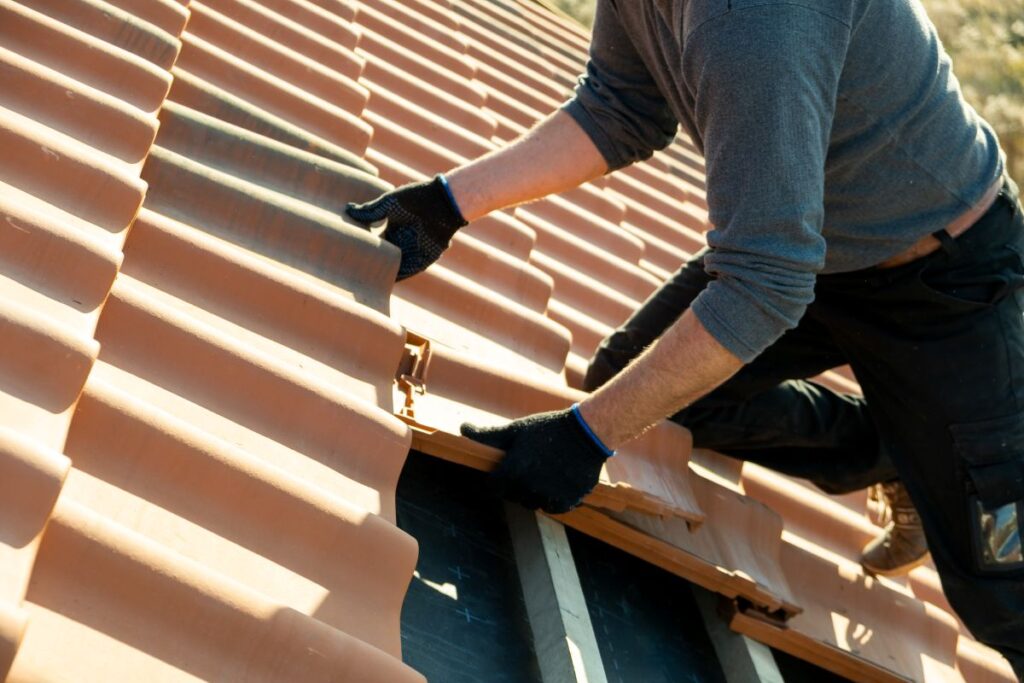 new residential roofing tiles installation house